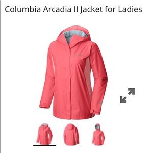 Columbia Pink + White RainCoat